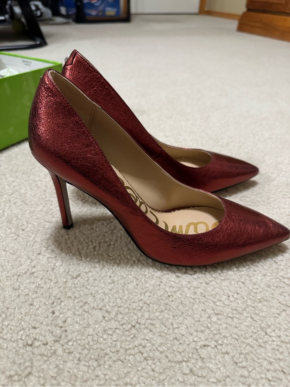 Sam Edelman Metallic Red Pointed-Toe Stiletto Pumps